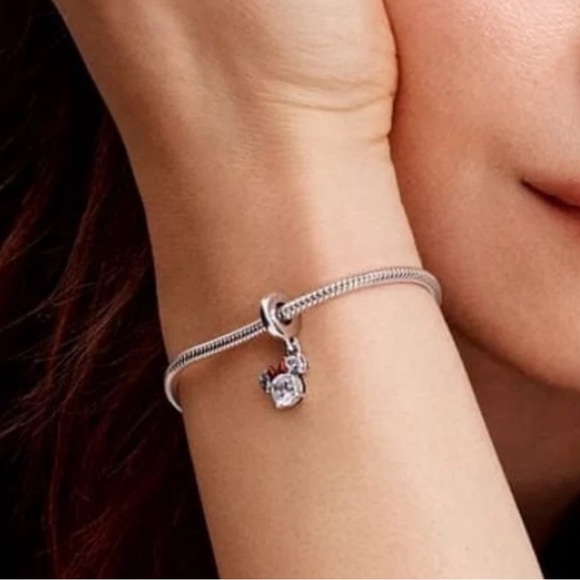 PANDORA Disney Minnie Mouse Silhouette Christmas Dangle Charm w/box - Picture 2 of 10